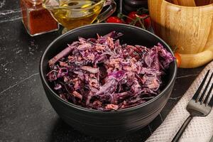 Coleslaw salad with cabbage and carrot photo