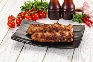 Chicken kebab minced meat and spices photo