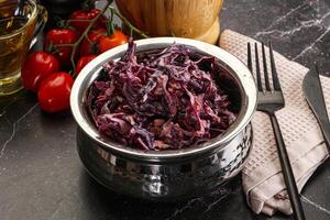 Coleslaw salad with cabbage and carrot photo