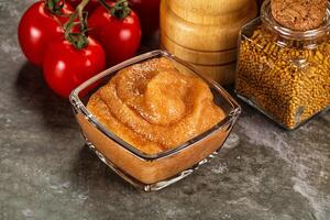 Cod fish roe snack in the bowl photo