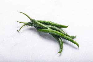 caliente y picante verde chile pimienta foto