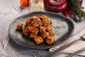 Chicken fillet with soya teriyaki sauce photo