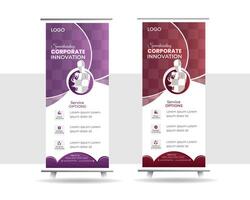 Creative Business Roll up banner design vector