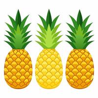 pineapple with green leaves on it and a picture of a pineapple on the top. vector