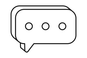 Hand drawn cute outline illustration of speech bubble with three dots. Flat comment message line art doodle. Online relationship. Social media addiction icon. Chat notification. Isolated. vector