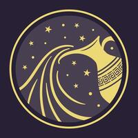 Aquarius Zodiac Sign A Unique Artistic Representation Exploring Its Various Aspects and Meanings. astrological signs, celestial objects, astrology, mystical, space, predict the future vector