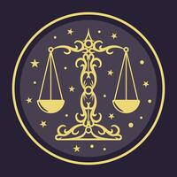 Libra Zodiac Sign A Unique Artistic Representation Exploring Its Various Aspects and Meanings. astrological signs, celestial objects, astrology, mystical, space, predict the future vector