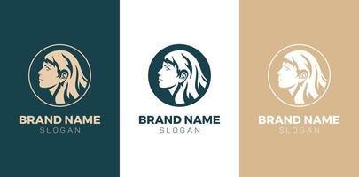 A Stylish and Eye Catching Profile Logo Design Specifically Tailored for Your Brand Name. This stylish feminine logo is perfectly suitable, showing both tenderness and elegance effortlessly. vector