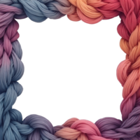 A colorful, multi-colored piece of yarn is woven into a square frame png