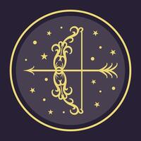 Sagittarius Zodiac Sign A Unique Artistic Representation Exploring Its Various Aspects and Meanings. astrological signs, celestial objects, astrology, mystical, space, predict the future vector