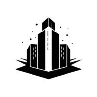 Building Icon Logo Style Silhouette vector