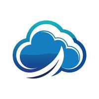 Cloud computing logo icon modern abstract network concept vector
