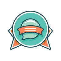 Chat bubble badge logo icon isolated vector