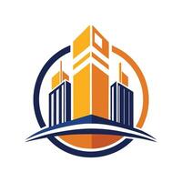 Building logo icon colorful construction building isolated vector