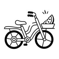 Hand drawn icon of bucket cycle vector