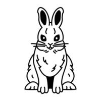 A sketchy icon of cute rabbit sitting vector