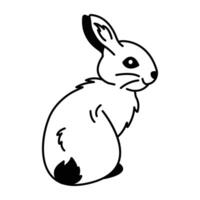 Doodle style icon of rabbit mascot vector