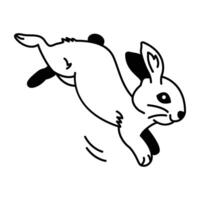 Bunny leap icon designed in drawing style vector