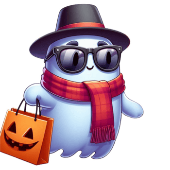 engraçado dia das Bruxas fantasma vestindo uma silencioso e oculos de sol png