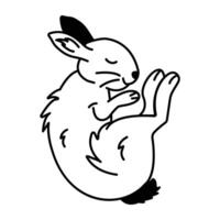 A doodle icon of relaxing rabbit vector