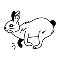 Running hare icon designed in doodle style vector
