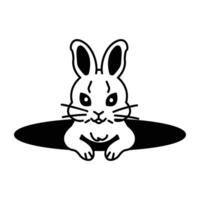 Drawing style icon of rabbit hole vector