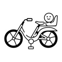 Hand drawn icon of push cycle vector