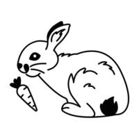 A sketchy style icon of rabbit food vector