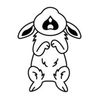 Doodle style icon of crying rabbit vector