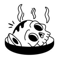 Scary food icon designed in doodle style vector