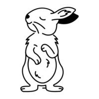 Doodle style icon of standing hare vector