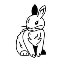 A sketchy icon of cute bunny character vector