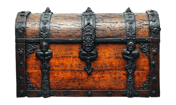 gotisch Truhe mit Eisen Befestigungen png