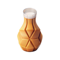 Geometric bottle design with honeycomb-inspired texture and realistic rendering of a bottle with cap. png