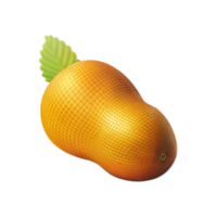 Creative pear-like fruit illustration with net texture and leaf detail on transparent background png