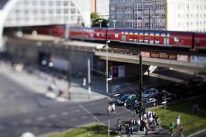 Berlin, Germany, July 21 2009, Shallow Depth View of Alexanderplatz Railway Station in Berlin, Germany photo