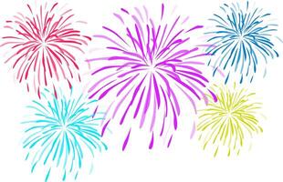 firework colorful on white background illustration vector