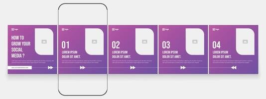 Editable business carousel post, creative and modern social media carousel template. vector