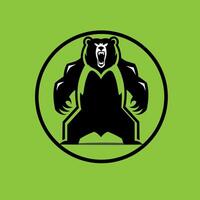 logo featuring the silhouette of a roaring bear standing on its hind legs vector