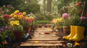 beautiful and cool looking flower garden photo