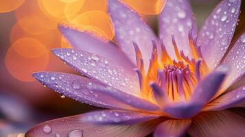 purple lotus flower with bokeh background photo