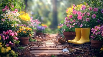 beautiful and cool looking flower garden photo