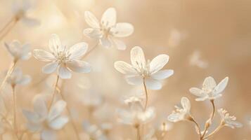 May flowers are illuminated by light that makes them look warm photo