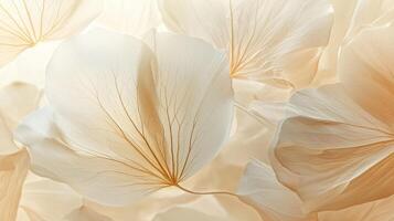 White flowers are illuminated by warm and soft light making them look beautiful. photo
