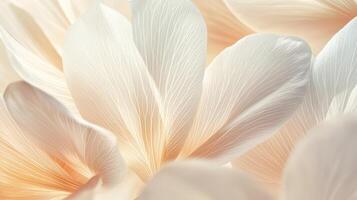 White flowers are illuminated by warm and soft light making them look beautiful. photo