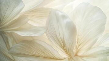 White flowers are illuminated by warm and soft light making them look beautiful. photo