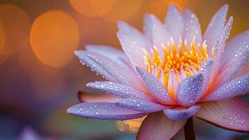 purple lotus flower with bokeh background photo