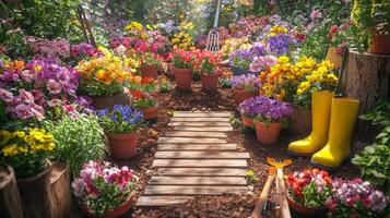 beautiful and cool looking flower garden photo