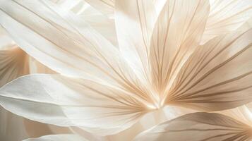 White flowers are illuminated by warm and soft light making them look beautiful. photo