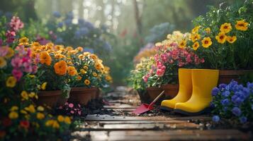 beautiful and cool looking flower garden photo